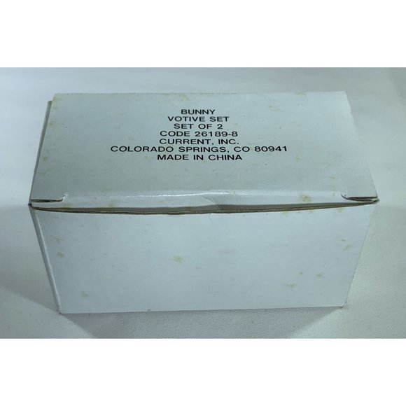 Vintage Russ Berrie Bunny Votive Set Candles Porcelain Easter Rabbit #14318C1 - Picture 9 of 9